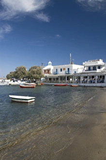 Milos Prints: Port with several restaurants, village of Pollonia, Milos, Cyclades, Greek Islands
