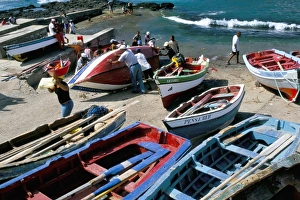 Western Africa Prints: Port of Ribeira Grande, north coat, island of Santo Antao, Cape Verde Islands, Africa