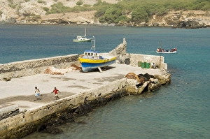 Quay Side Prints: Port at Tarrafal, Santiago, Cape Verde Islands, Africa
