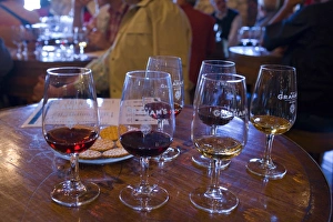 Glasses Prints: Port tasting in the cellars of port lodge Caves Grahams