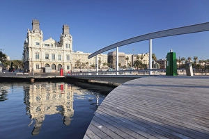Port Vell Prints: Port Vell at Rambla del Mar, Barcelona, Catalonia, Spain, Europe