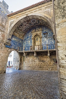 City Gates Prints: Porta da Vila decorated with azulejos, Obidos, Estremadura, Portugal, Europe