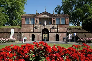 City Gates Prints: Porta San Pietro city gate and walls, Lucca, Tuscany, Italy, Europe