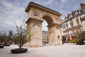 Dijon Prints: Porte Guillaume and Place Darcy in the centre of Dijon, Burgundy, France, Europe