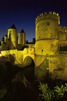 Flood Lit Prints: Portes des Allemands, dating from the 13th and 14th centuries, Metz, Lorraine