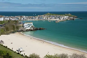 Quaint Prints: Porthminster beach and harbour, St. Ives, Cornwall, England, United Kingdom, Europe