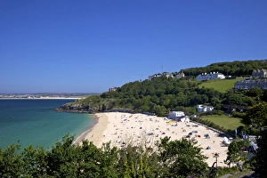 West Penwith Prints: Porthminster beach in summer sunshine, St. Ives, West Penwith, Cornwall
