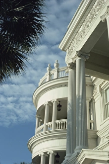 Charleston Prints: Detail of portico and Ionic columns of 25 East Battery