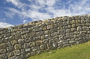 Hadrians Wall Collection: A portion of original Hadrians Wall, chisel marks visible on some stones