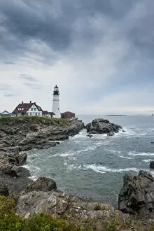 Images Dated 29th August 2011: Portland Head Light, historic lighthouse in Cape Elizabeth, Maine, New England