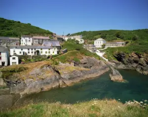 Hill Side Prints: Portloe, Cornwall, England, United Kingdom, Europe