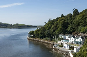 Harbourside Prints: Portmeirion, Harbourside, Estuary, Gwynedd, Wales. United Kingdom, Europe
