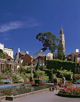 Gwynedd Prints: Portmeirion Village, created by Sir Clough Williams-Ellis between 1925 and 1972