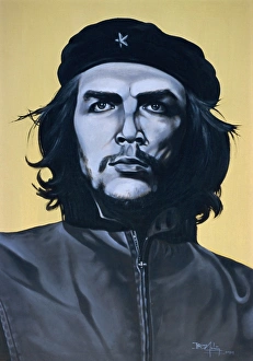 Leader Prints: Portrait of Che Guevara, Havana, Cuba, West Indies, Central America