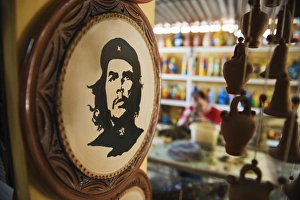 Revolution Prints: Portrait of Che Guevara at a pottery factory, Trinidad, UNESCO World Heritage Site