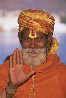 Portrait of a holy man at the annual Hindu pilgrimage