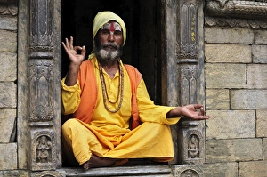 Images Dated 22nd August 2010: Portrait of Sadhu, Pashupatinath temple, UNESCO World Heritage Site, Kathmandu