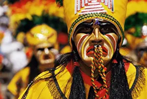 Soldier Prints: Portrait of a Tobas warrior during carnival called The Devil Dance (La Diablada)