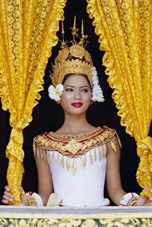 Accessory Prints: Portrait of a traditional Cambodian dancer, Angkor Wat, Siem Reap, Cambodia