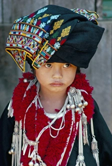 Solemn Prints: Portrait of a young girl of the Yao (Mien) ethnic group