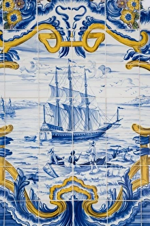 Images Dated 30th October 2007: Detail of Portugese tile work around a fountain in central Macau, Macau, China, Asia