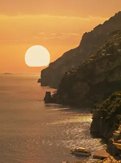 Glowing Prints: Positano, Amalfi Coast, UNESCO World Heritage Site, Campania, Italy, Mediterranean, Europe