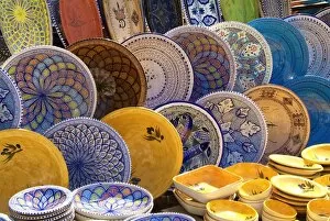 Images Dated 17th September 2006: Pottery products in market at Houmt Souk, Island of Jerba, Tunisia, North Africa, Africa