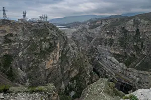 National Prints: Power station and rocky landscape in Dagestan