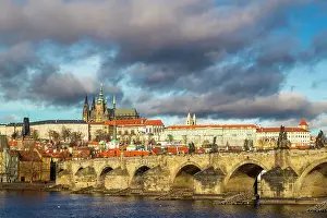 Romanesque Prints: Prague Castle and Charles Bridge