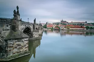 What's New: Prague Castle and Charles Bridge on Vltava River in city, UNESCO World Heritage Site, Prague