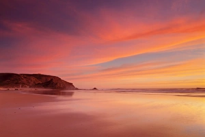 Praia do Amado beach at sunset, Carrapateira, Costa Vicentina, west coast, Algarve