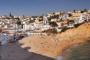 Carvoeiro Prints: Praia da Carvoeiro beach, Carvoeiro, Algarve, Portugal, Europe