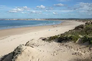 Estremadura Prints: Praia de Peniche de Cima beach backed by sand dunes and popular with surfers