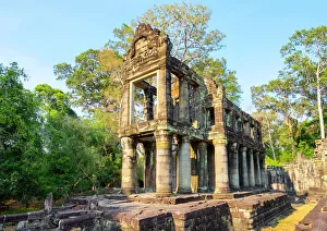 South East Asian Prints: Prasat Preah Khan temple ruins, Angkor, UNESCO World Heritage Site, Siem Reap Province