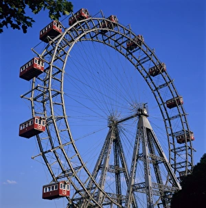 Ferris Wheel Prints: Prater Ferris Wheel featured in film The Third Man, Vienna, Austria, Europe