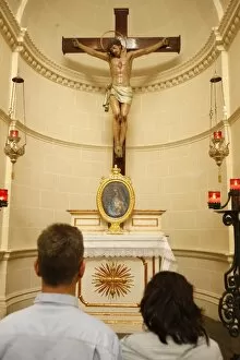 Images Dated 6th June 2008: Prayer in chapel, Victoria, Gozo, Malta, Europe