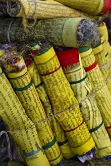 Images Dated 24th February 2010: Prayer flags for sale at the Buddhist temple of Swayambhunath, (Monkey Temple)