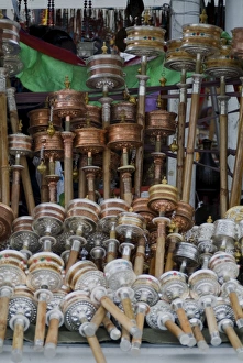 Prayer Wheel Prints: Prayer wheels, Barkhor, Lhasa, Tibet, China, Asia