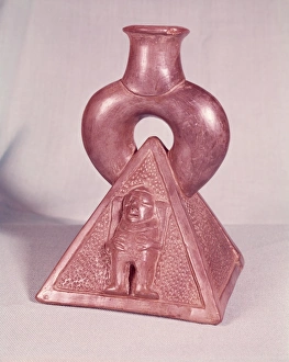 Images Dated 18th February 2008: Pre-Columbian pyramid vessel from the Mochica culture, Amano Museum, Lima