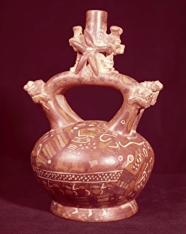 Vessel Prints: Pre-Columbian vessel from the Mochica culture, Peru, South America