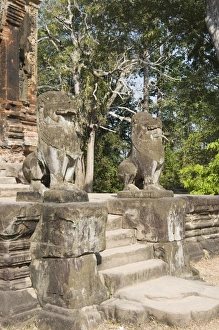 Images Dated 15th January 2008: Preah Ko Temple, AD879, Roluos Group, near Angkor, UNESCO World Heritage Site