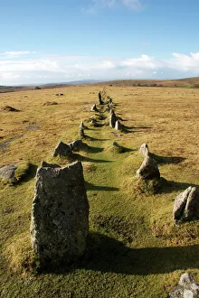Large Group Of Objects Prints: Prehistoric ceremonial lines of stones