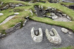 Shetland Prints: Prehistoric Quorns for grinding grain, Jarlshof, Shetland, Shetland Islands