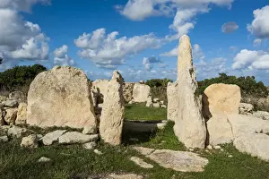Tribal Culture Prints: Prehistoric temple of Haqar Qim, UNESCO World Heritage Site, Malta, Europe