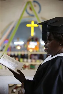Worshipping Prints: Presbyterian Evangelical church in Lome, Togo, West Africa, Africa