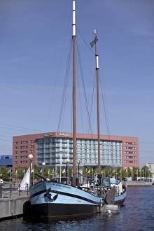 Docklands Prints: Preserved sailing ship Sir Henry Johnson, Holiday Inn beyond, Royal Victoria Dock