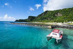 American Samoa Prints: Pretty bay and turquoise water on Tau Island