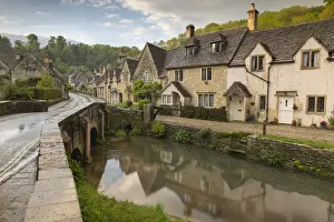 Old Fashioned Prints: Pretty cottages in the idyllic Cotswolds village of Castle Combe, Wiltshire, England