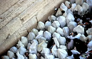 Images Dated 17th May 2010: The Priestly Blessing Ceremony by the Western Wall at Succot, Old City, Jerusalem, Israel