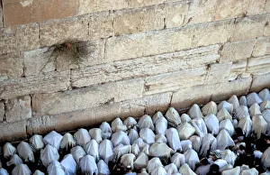 Old City Prints: The Priestly Blessing Ceremony by the Western Wall at Succot, Old City, Jerusalem, Israel